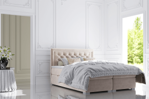 Postel DORMAN boxspring, krémová, 180x200