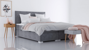 Postel MEGAN boxspring, šedá, 160x200