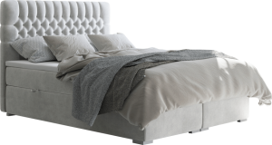 Postel FONDA boxspring, světle šedá, 160x200