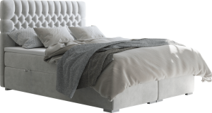 Postel FONDA boxspring, světle šedá, 180x200