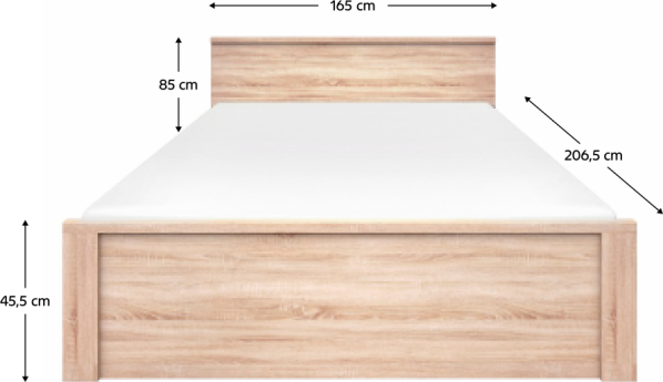 Postel NORTY, dub sonoma, 160x200 cm