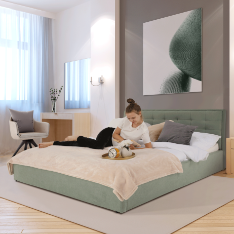 Postel ELSIE, mentolová, 160x200