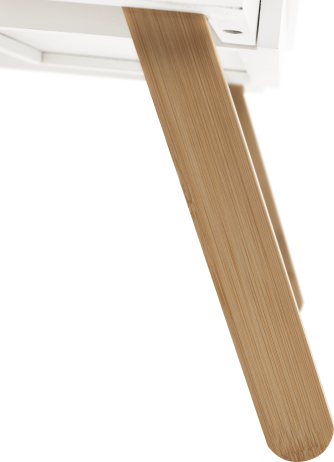 Příruční stolek na notebook / držák na tablet, bílá / přírodní bambus, MELTEN