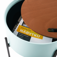 Příruční stolek MOSAI, neo mint / přírodní / černá