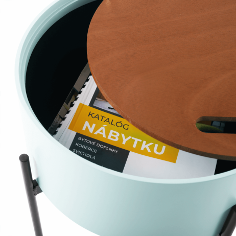 Příruční stolek MOSAI, neo mint / přírodní / černá
