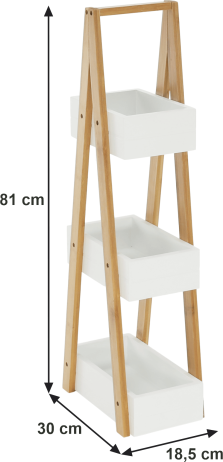 Regál VEGO, bambus/bílá