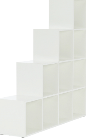 Regál pyramida, bílý, DTD laminovaná, NORAH