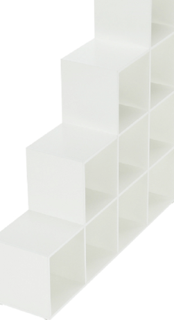 Regál pyramida, bílý, DTD laminovaná, NORAH