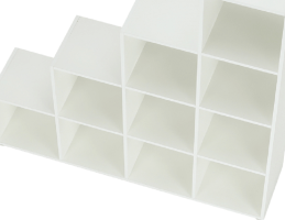 Regál pyramida, bílý, DTD laminovaná, NORAH