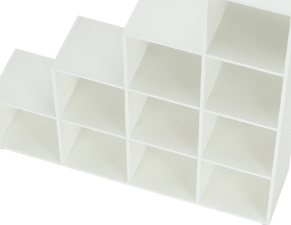 Regál pyramida, bílý, DTD laminovaná, NORAH