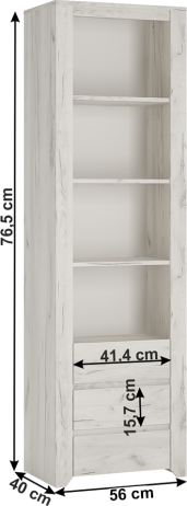 Regál ANGEL typ 11, 3S, bílá / craft