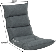 Relaxační křeslo, látka šedá, LOTA NEW