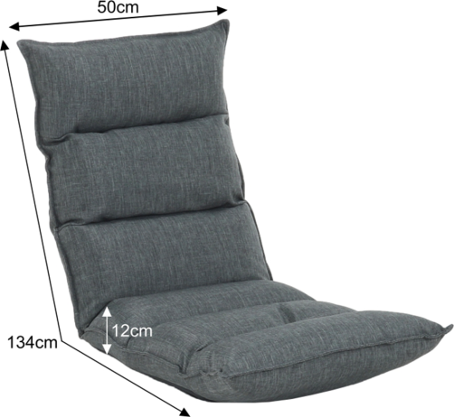 Relaxační křeslo, látka šedá, LOTA NEW