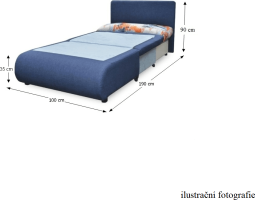 Rozkládací křeslo KENY NEW s úložným prostorem, šedá