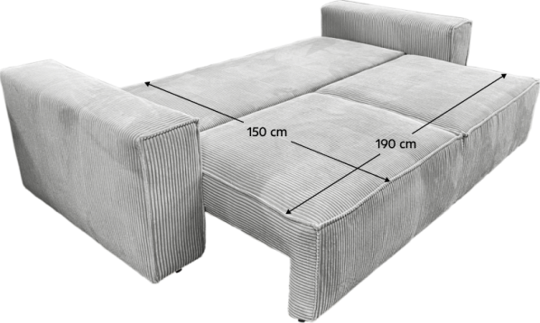 Rozkládací pohovka, světle šedá, HARPERA BIG SOFA