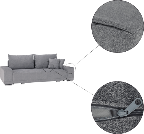 Rozkládací pohovka Kevan BIG SOFA, světle šedá