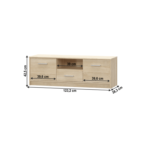 RTV stolek TEYO 2D1S, dub sonoma