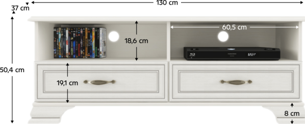 RTV stolek TIFFY, woodline krém