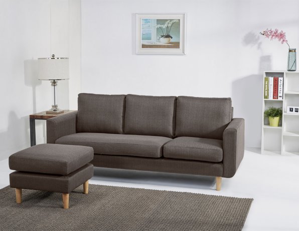 Sedačka ASB-017 GREY s mobilním taburetem