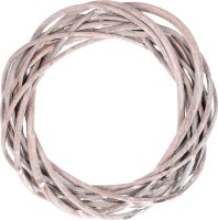 Šedý proutěný věnec 15 cm