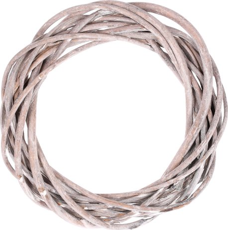 Šedý proutěný věnec 15 cm
