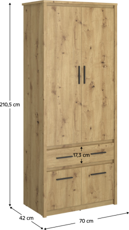 Skříň 4D1S/40, dub artisan, AIRON
