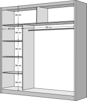 Skříň s posuvnými dveřmi MERINA 203, bílá / černá