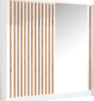 Skříň s posuvnými dveřmi, bílá/dub craft, 203x215 cm, LADDER