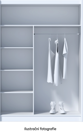 Skříň s posuvnými dveřmi, černá/dub craft, 150x215 cm, LADDER