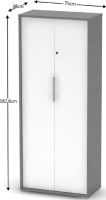 Skříň se zámkem, grafit / bílá, RIOMA NEW TYP 31