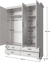 Šatní skříň se zrcadlem TIFFY, woodline krém