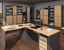 Skříňka, grafit / dub artisan, RIOMA NEW TYP 10