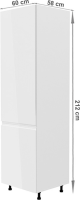 Skříňka na lednici, bílá / bílá extra vysoký lesk, levá, AURORA D60ZL