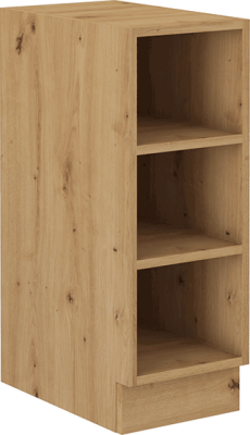 Spodní otevřená skříňka, černý mat / dub artisan, Monro 30 D OTW BB