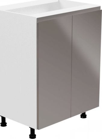 Spodní skříňka, bílá / šedá extra vysoký lesk, AURORA D602F