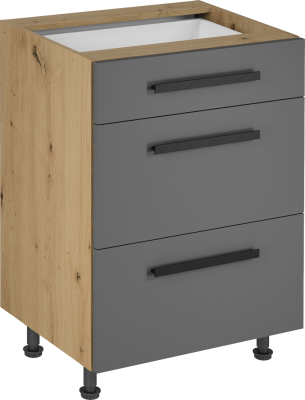 Spodní skříňka, dub artisan/šedý mat, LANGEN D60S3