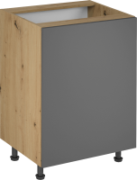 Spodní skříňka, dub artisan / šedý mat, levá, LANGEN D60