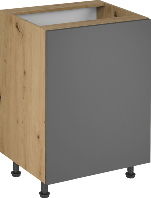 Spodní skříňka, dub artisan / šedý mat, levá, LANGEN D60