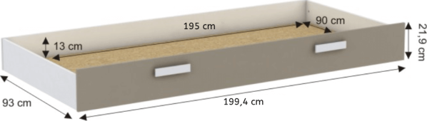 Sestava dětského nábytku TIDY, bílá / šedohnědá taupe