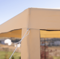 Stanový altán do zahrady, 3,9x2,5x3,9m, béžová / černá, RINGE TYP 2 + 6 bočních stran