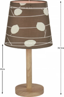 Stylová stolní lampa QENNY TYP 6, dřevo / látka vzor listy