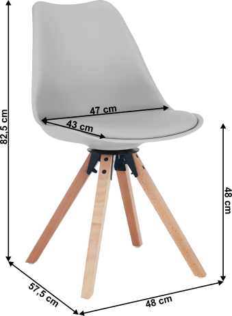 Stylová otočná židle, světlešedá, ETOSA