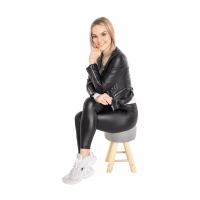 Taburet KIKO, světlešedá/přírodní