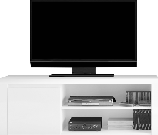 TV stolek 1D / 160, bílý lesk, LINDY