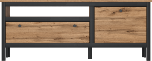 TV stolek 1D1S/150, dub wotan/černá, LOFTA