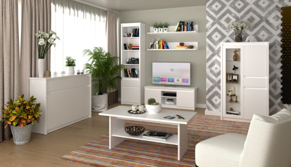 TV stolek 2D/125, bílá, ERODIN