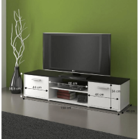 TV stolek ZUNO 01, černá/bílá