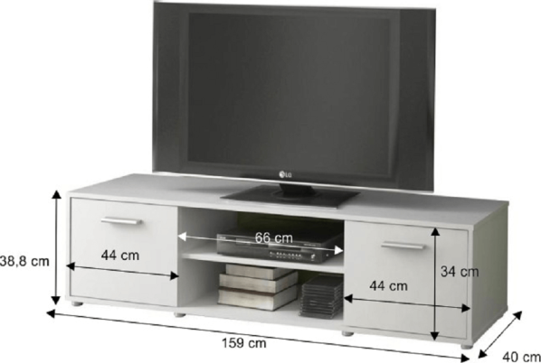 TV stolek ZUNO 01, bílá
