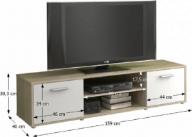 TV stolek ZUNO 01, dub sonoma/bílá