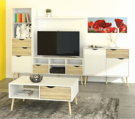 TV stolek OSLO 75391, dub sonoma / bílá